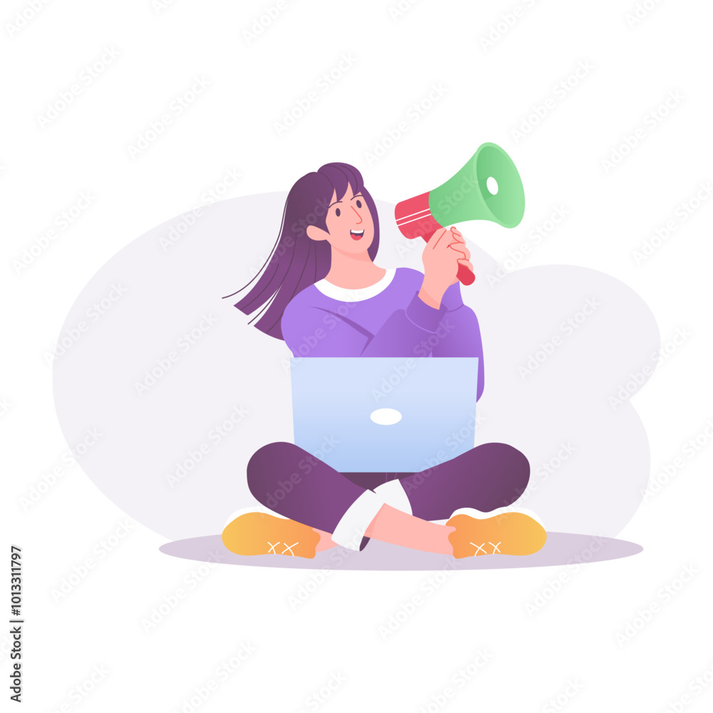 Fototapeta premium Promotion illustration in flat style