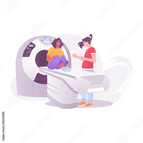 Mri machine illustration in flat style 
