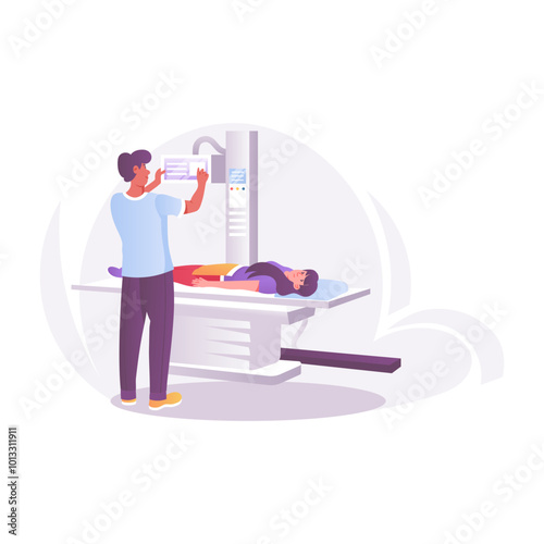 Fluoroscopy illustration in flat style 