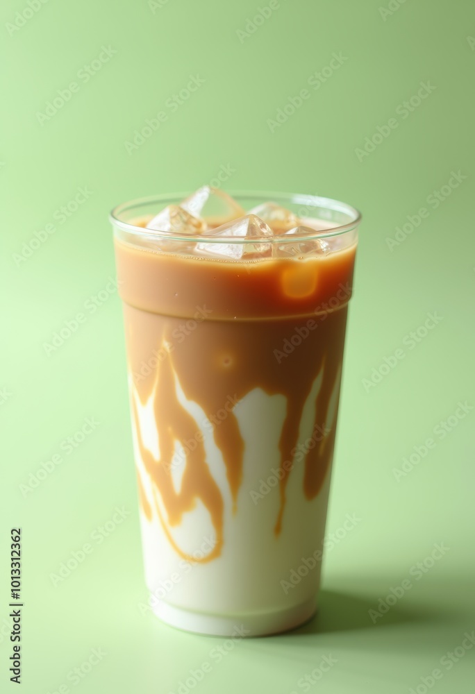 Refreshing iced coffee drink with layers of creamy milk and caramel drizzle, perfect for cafes, food blogs, and beverage promotions. Refreshing iced coffee drink with layers of creamy milk and caramel drizzle, perfect for cafes, food blogs, and beverage promotions.
