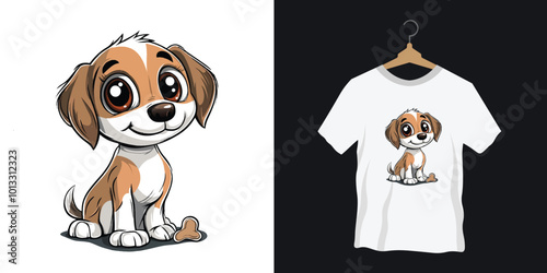 Vector colorful pet dog t-shirt design illustration for dog lover