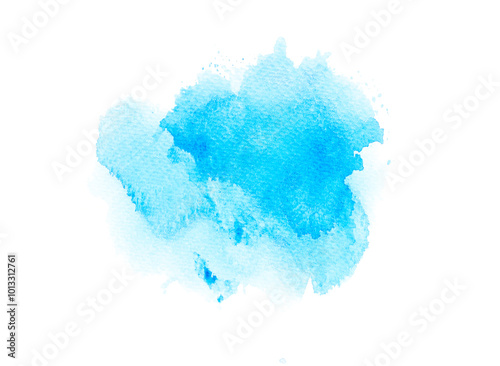 blue watercolor isolated with white.