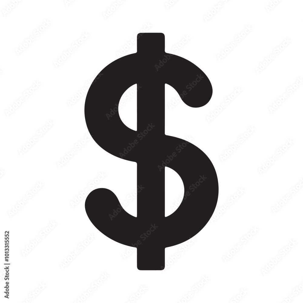 dollar sign vector silhouette isolated on white background. Dollar sign icon illustration design. dollar sign vector silhouette isolated on white background. Dollar sign icon illustration design.