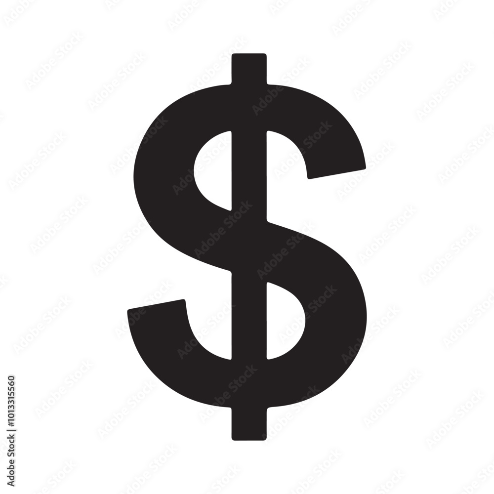dollar sign vector silhouette isolated on white background. Dollar sign icon illustration design. dollar sign vector silhouette isolated on white background. Dollar sign icon illustration design.