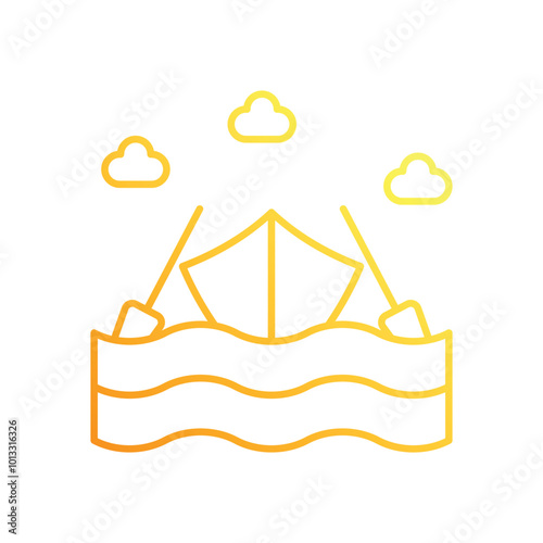 Rowing vector icon