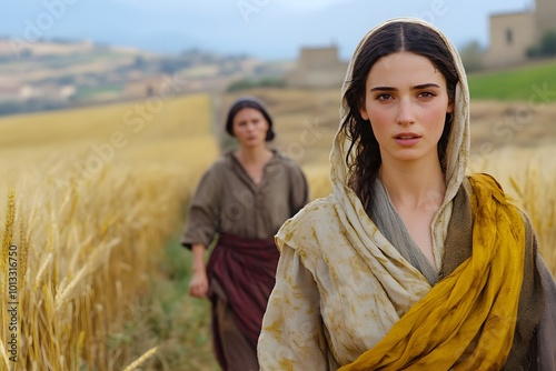 Christianity. Ruth chooses to stay with Naomi, declaring her loyalty and faithfulness. (Ruth 1:16-18) photo