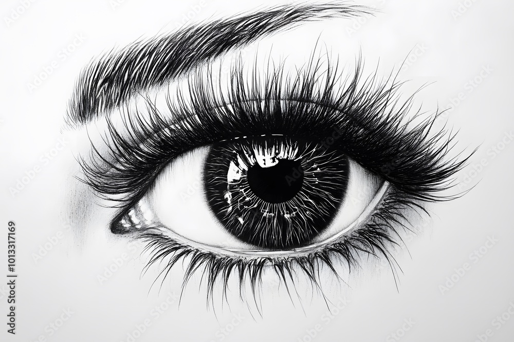 Detailed drawing of a realistic human eye Detailed drawing of a realistic human eye