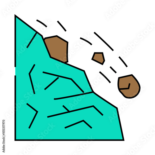 landslide disaster line icon vector. landslide disaster sign. isolated symbol illustration