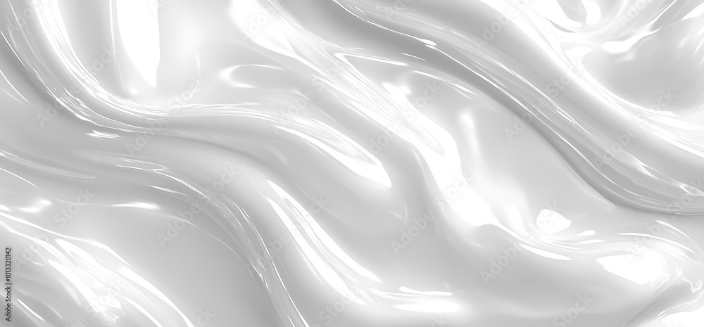 Obraz premium White abstract background with smooth, flowing, and wavy texture.