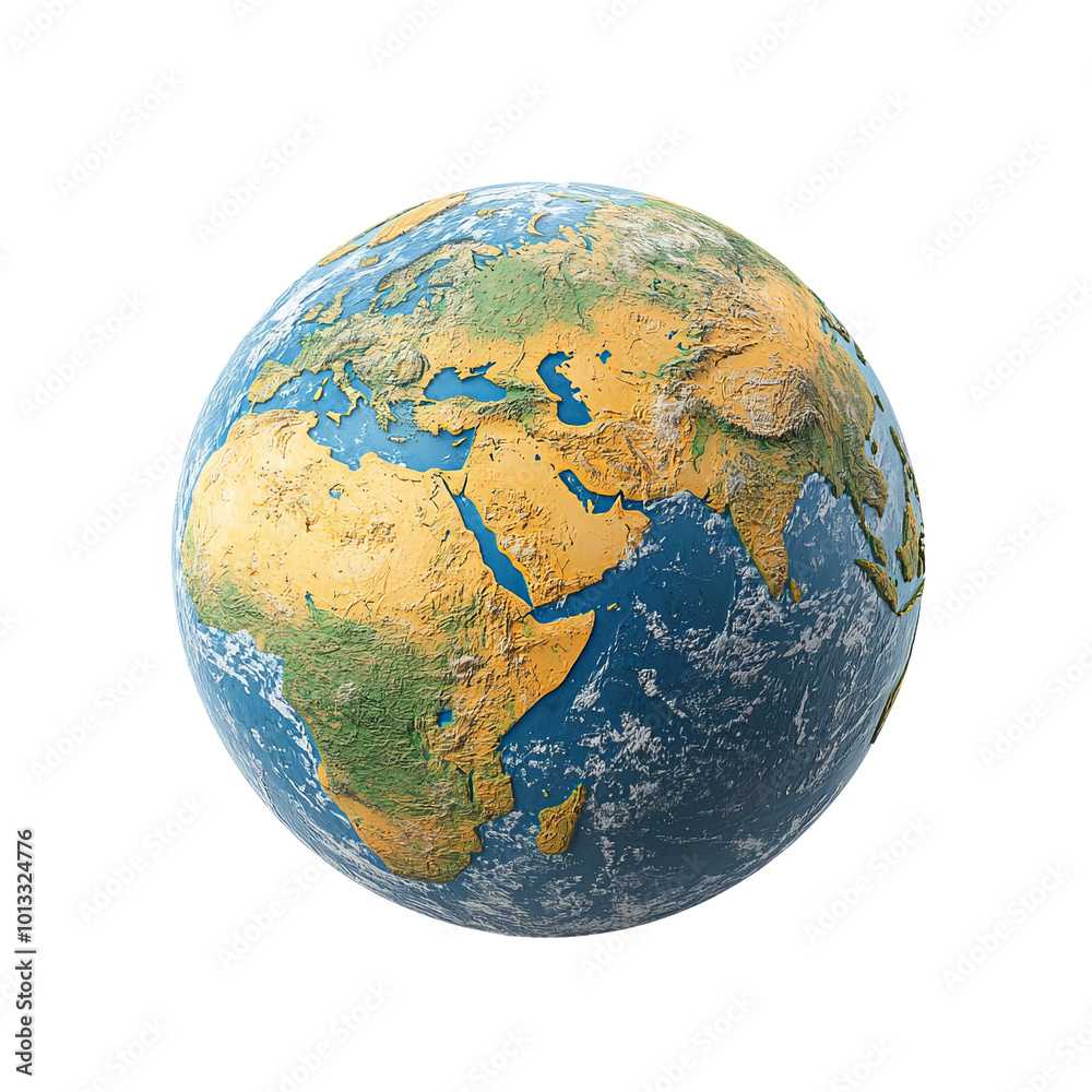 Globe of Earth, white isolate background