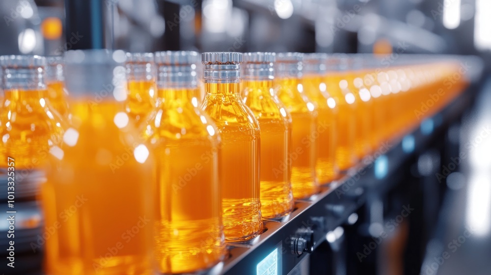 Bottles on a Conveyor Belt Bottles on a Conveyor Belt
