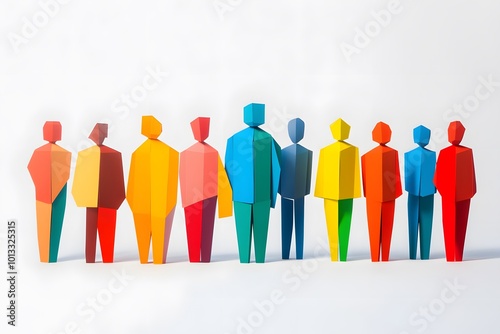 colorful abstract human figures standing together