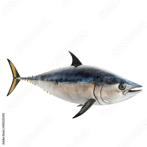 Tuna fish illustration, white isolate background photo