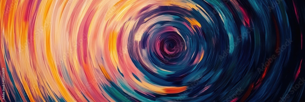 Brush strokes arranged in concentric circles, forming a hypnotic, abstract pattern Brush strokes arranged in concentric circles, forming a hypnotic, abstract pattern