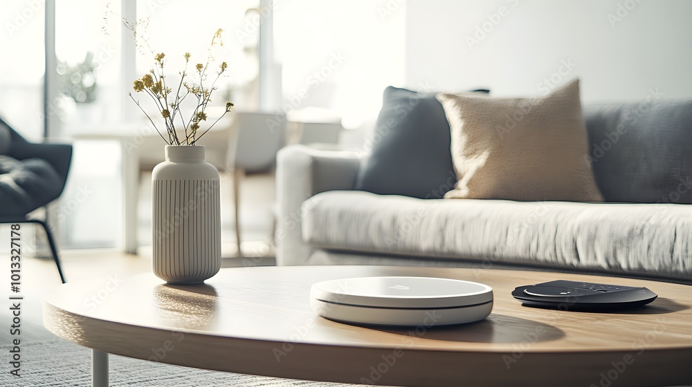 Stylish Living Room with Smart Features and Decor Stylish Living Room with Smart Features and Decor