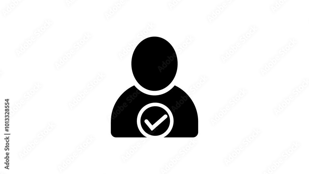 User profile with check mark. User profile with check mark.