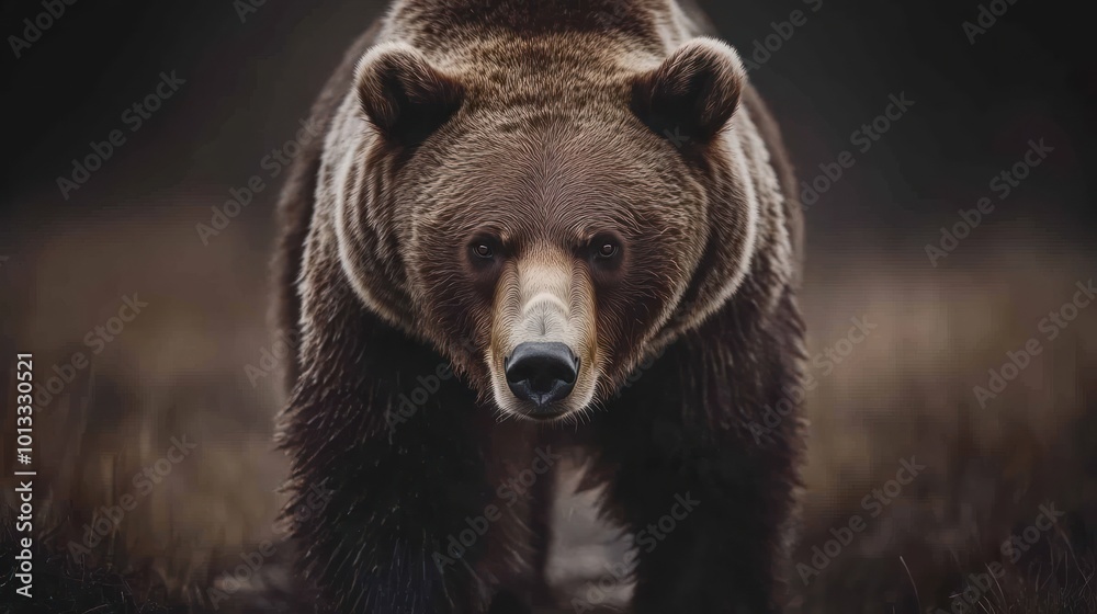 Fototapeta premium A Grizzly Bear Staring Directly at the Camera
