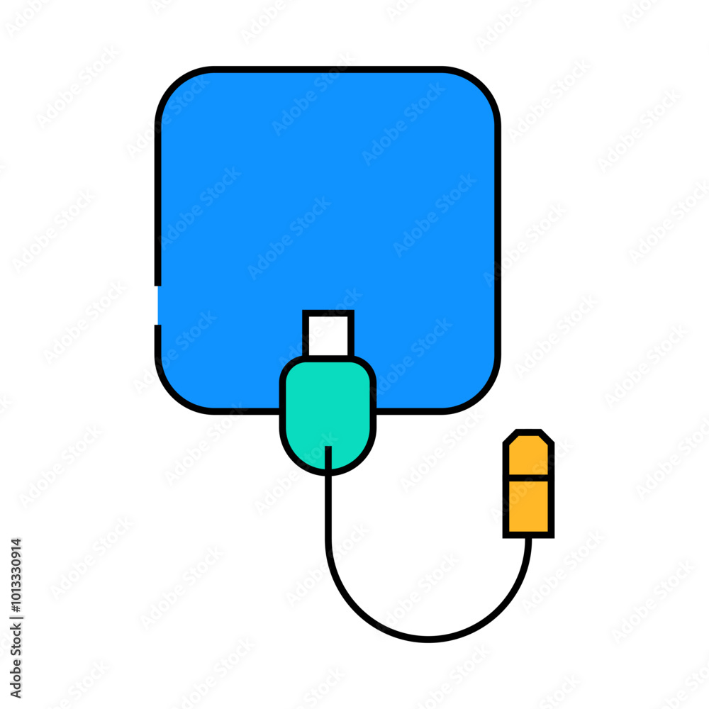 electrode of stimulator line icon vector. electrode of stimulator sign. isolated symbol illustration electrode of stimulator line icon vector. electrode of stimulator sign. isolated symbol illustration