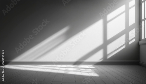 Window light shadow PNG with transparent background and overlay effect on the wall