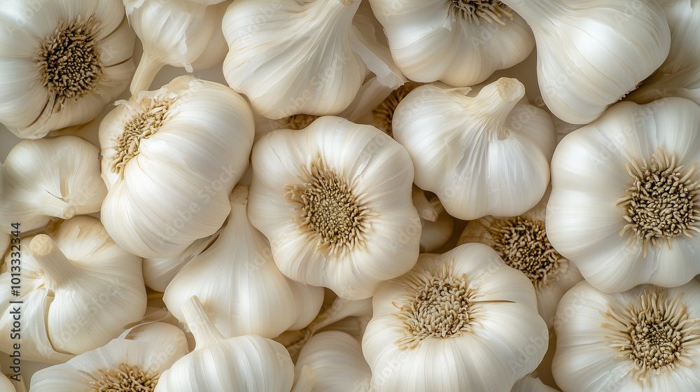 Garlic, Top view of Garlic, Close up of garlic on market, Immune system boost, Immune-boosting foods Garlic, Top view of Garlic, Close up of garlic on market, Immune system boost, Immune-boosting foods