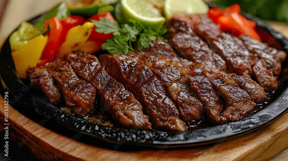 Grilled steak with vegetables on a plate Grilled steak with vegetables on a plate