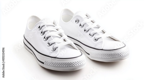 White Shoes Isolated on White Background for Fashion and Footwear Imagery