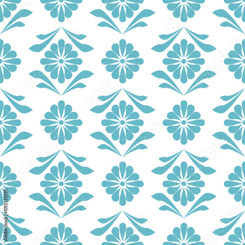 Bluefloral seamless pattern  photo