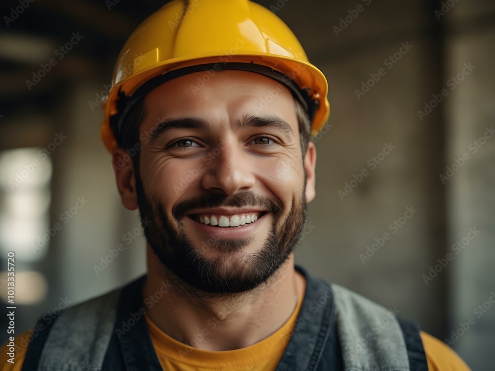 Portrait of a smiling construction worker. Portrait of a smiling construction worker.