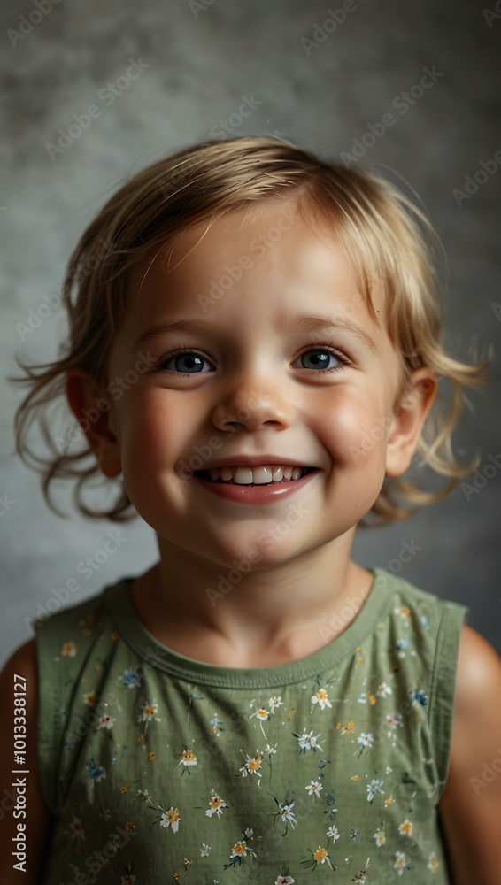 Radiant portrait of a smiling three-year-old. Radiant portrait of a smiling three-year-old.