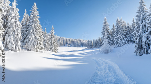 snow scene, environment, snow, cold, nobody, tree, sky, ice, winter, terrain, nature, pine tree, fir tree, natural scenery, winter