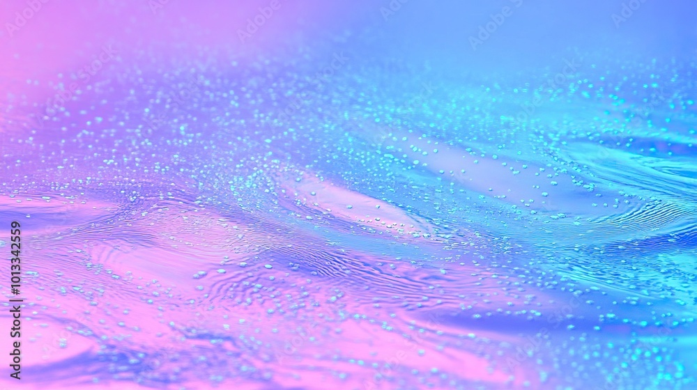 Obraz premium Abstract iridescent watercolor background - Vibrant metallic holographic effect with swirling colors, perfect for trendy futuristic designs and whimsical fantasy art