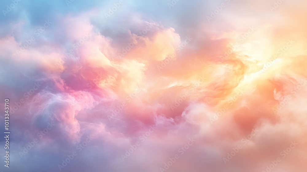 Fototapeta premium Magical pastel watercolor sky background