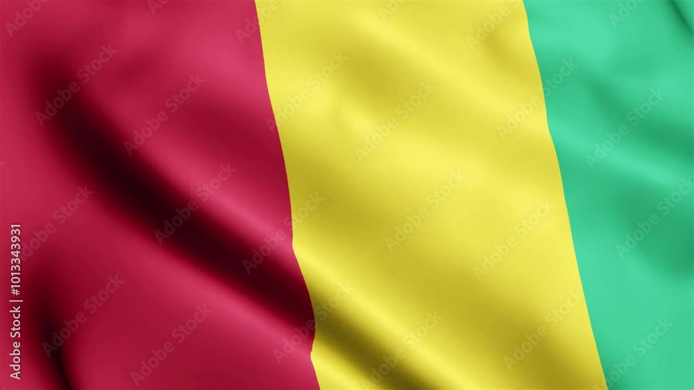 4k render Guinea Flag video waving in wind Guinea Flag Wave Loop waving in wind 4k render Guinea Flag video waving in wind Guinea Flag Wave Loop waving in wind