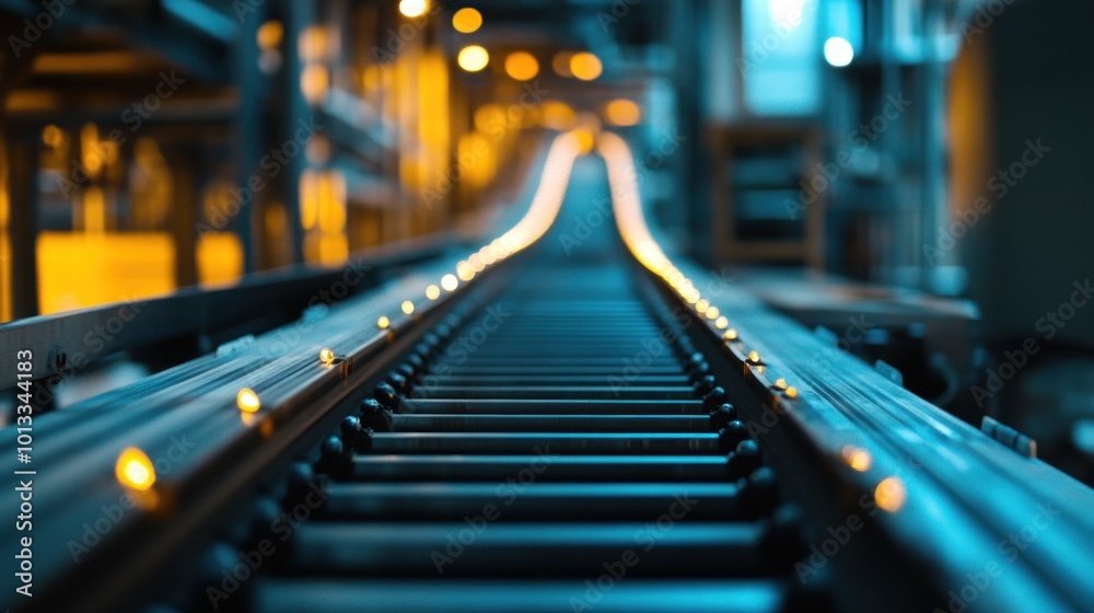 Conveyor Belt in Industrial Setting Conveyor Belt in Industrial Setting
