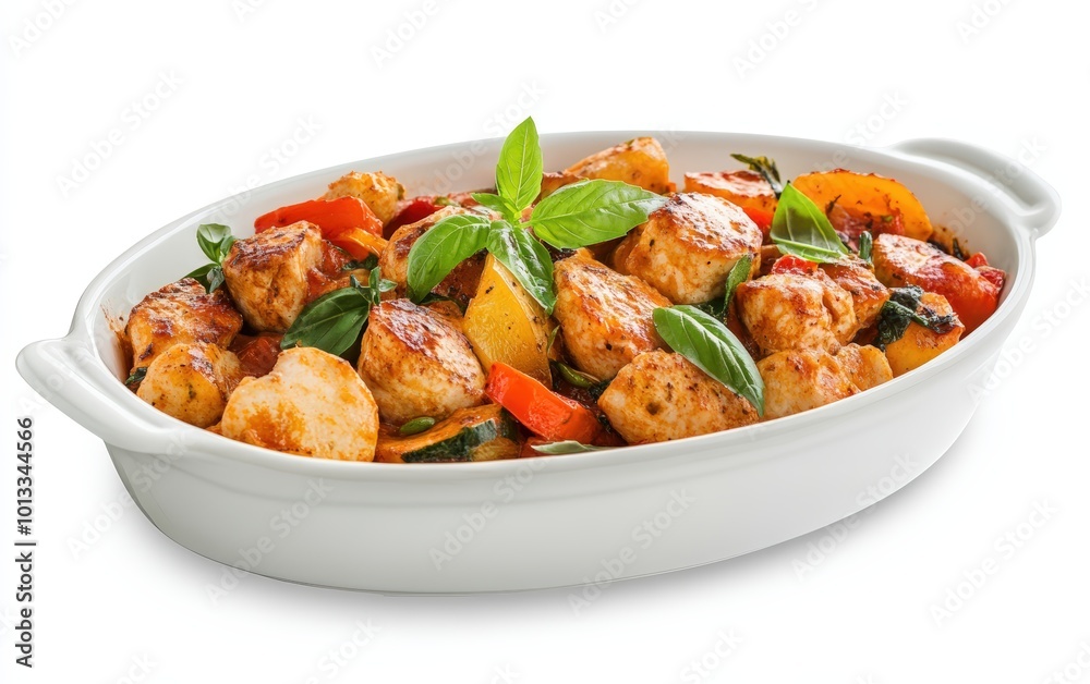 Cooked dish isolated stock photo on white background Cooked dish isolated stock photo on white background