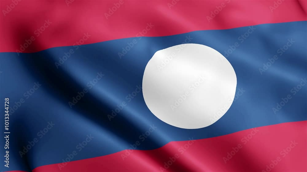 4k render Laos Flag video waving in wind Laos Flag Wave Loop waving in wind Real 4k render Laos Flag video waving in wind Laos Flag Wave Loop waving in wind Real