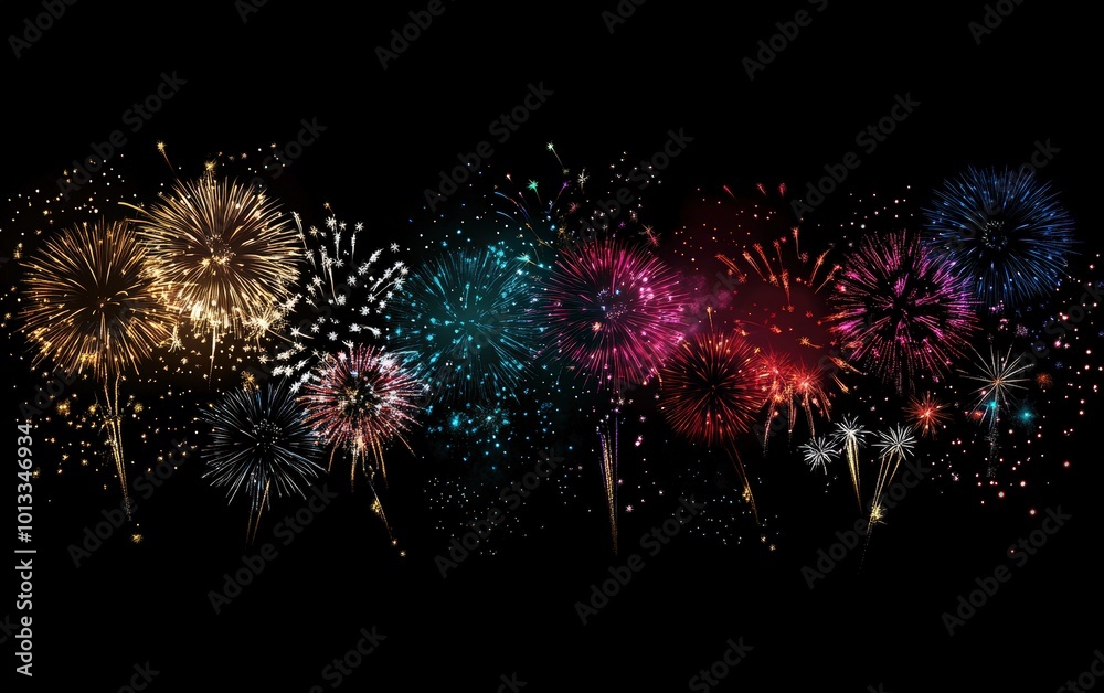 Fireworks on black background Fireworks on black background