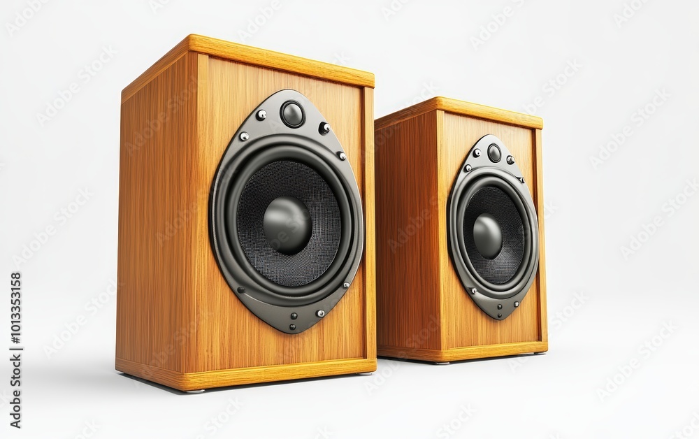 Fototapeta premium Music speakers isolated stock photo on white background 