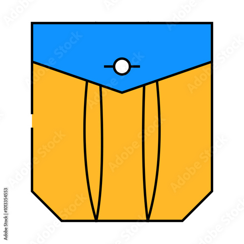 pleated pocket line icon vector. pleated pocket sign. isolated symbol illustration