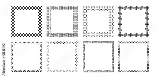 Square frame traditional oriental style, set