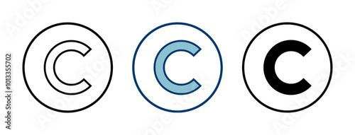 Copyright icon vector isolated on white background. copyright symbols