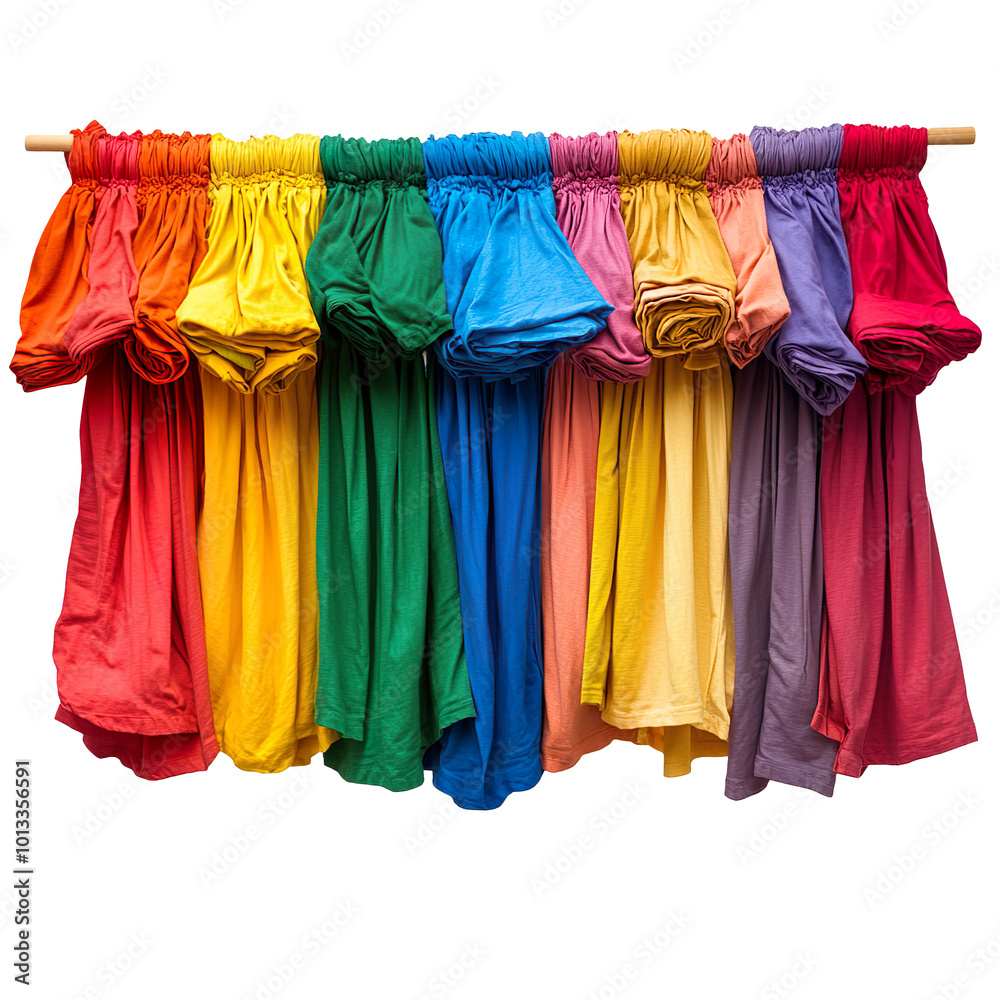 Colorful clothes isolated on transparent background Colorful clothes isolated on transparent background