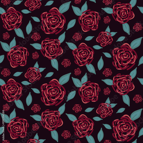 Red roses pattern for your design