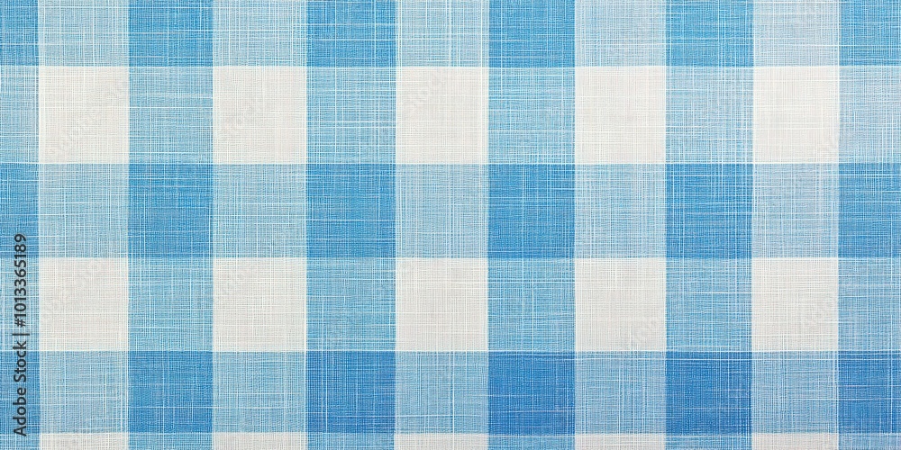 Light Blue Gingham Fabric Background Texture