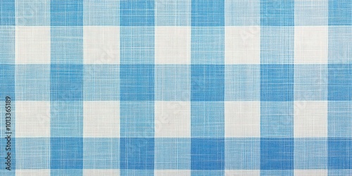 Light Blue Gingham Fabric Background Texture