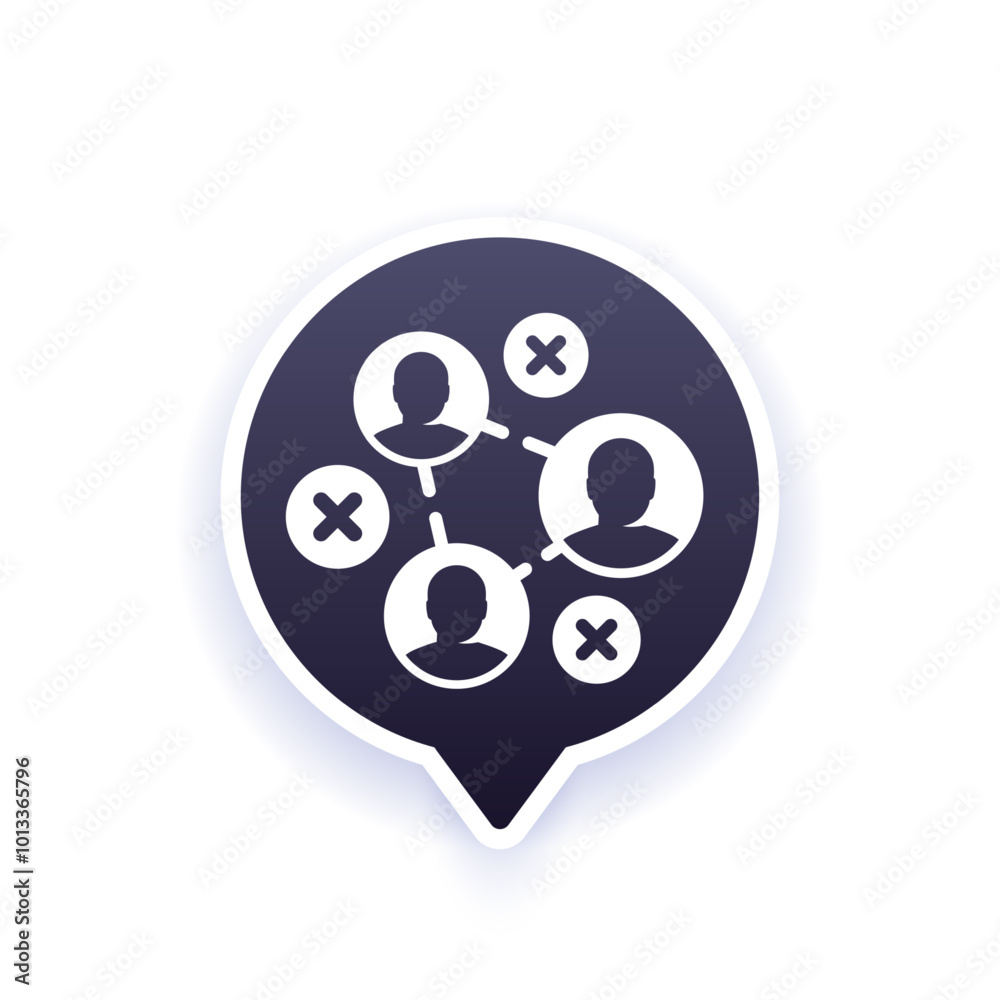 inefficient team icon with people, vector inefficient team icon with people, vector