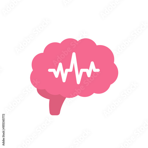 epilepsy icon with a brain on white