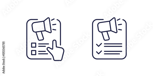 Digital marketing icons, line vector