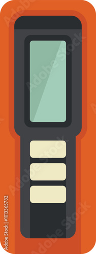 Electronic multimeter showing measurement result icon in flat style