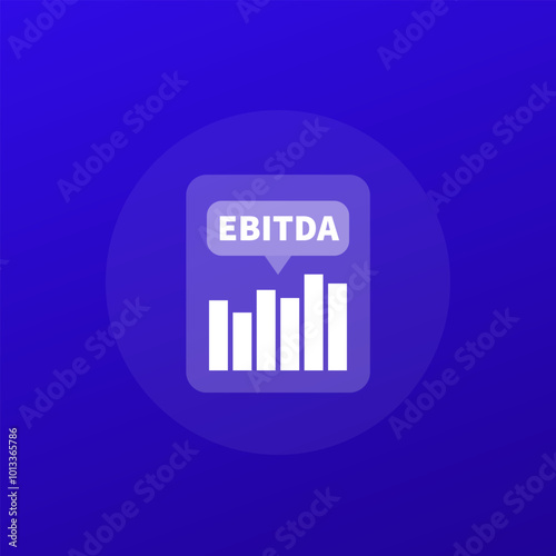 EBITDA icon, Earnings before interest, taxes, depreciation and amortization, transparent design